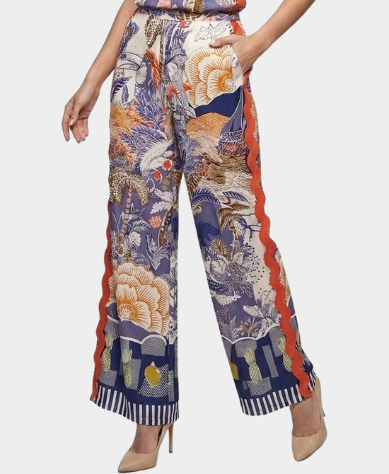 
Printed Pants w/ Scallop Trim in MULTI view 1