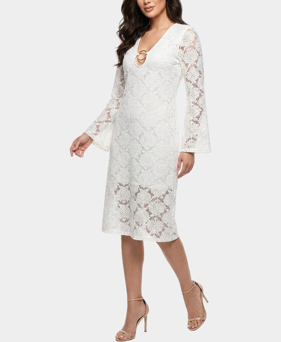 
Crochet Lace Swim Cover-Up in WHITE view 1