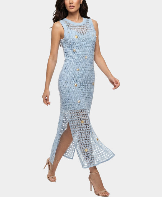 
Crochet Dress w/ Charms in SKY BLUE view 1