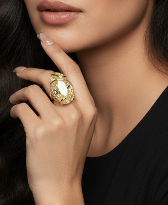 Large Genuine Crystal Ring view 