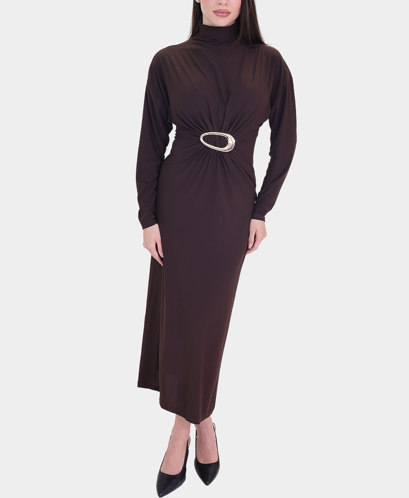 Maxi Dress w/ Gold Oval view 1