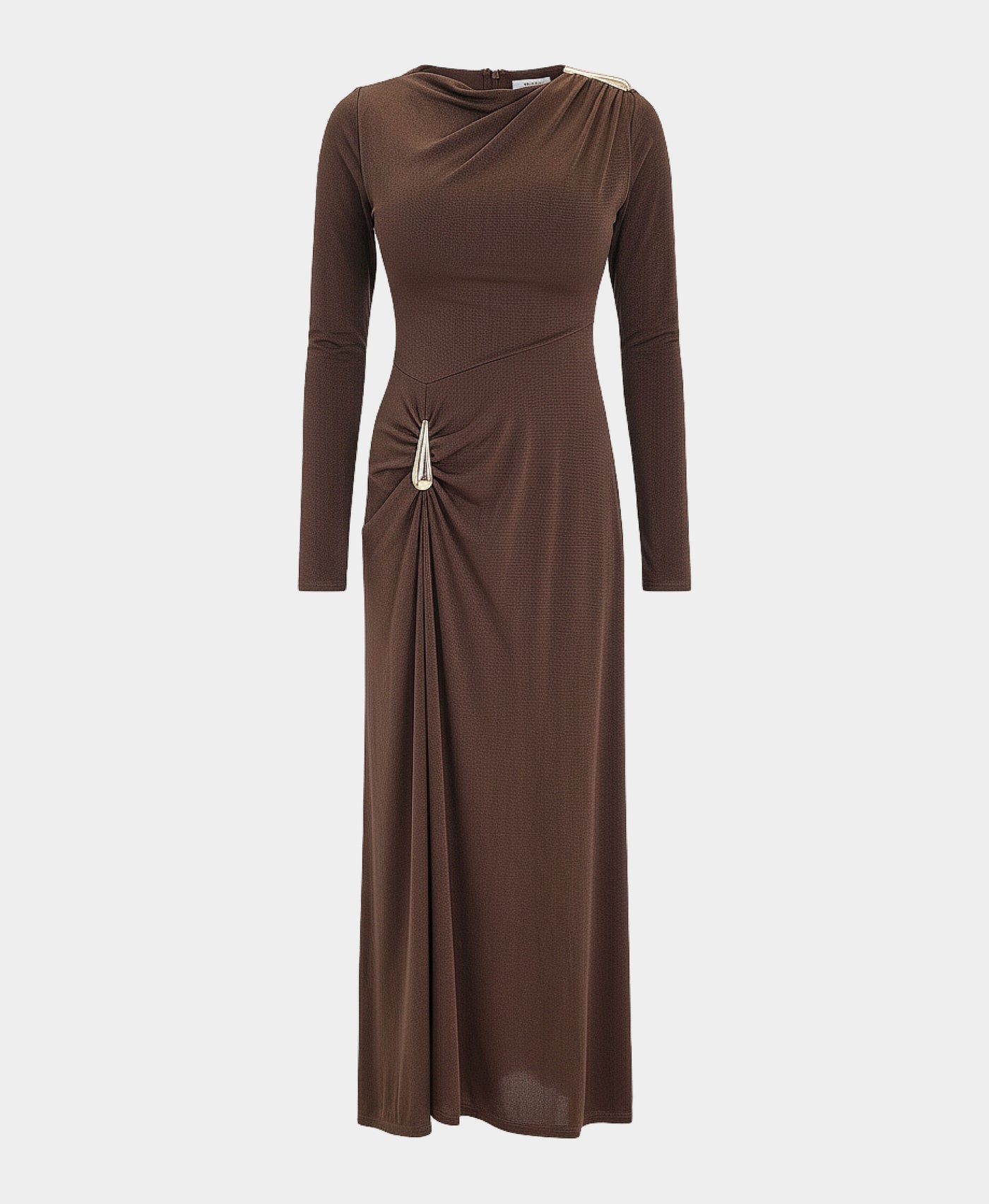 Ruched Maxi Dress w/ Gold Hardware view 2
