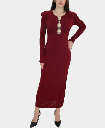 Maxi Dress w/ Gold Hardware Cutouts image 1