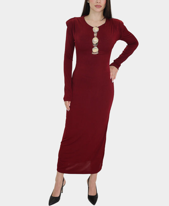 Maxi Dress w/ Gold Hardware Cutouts view 