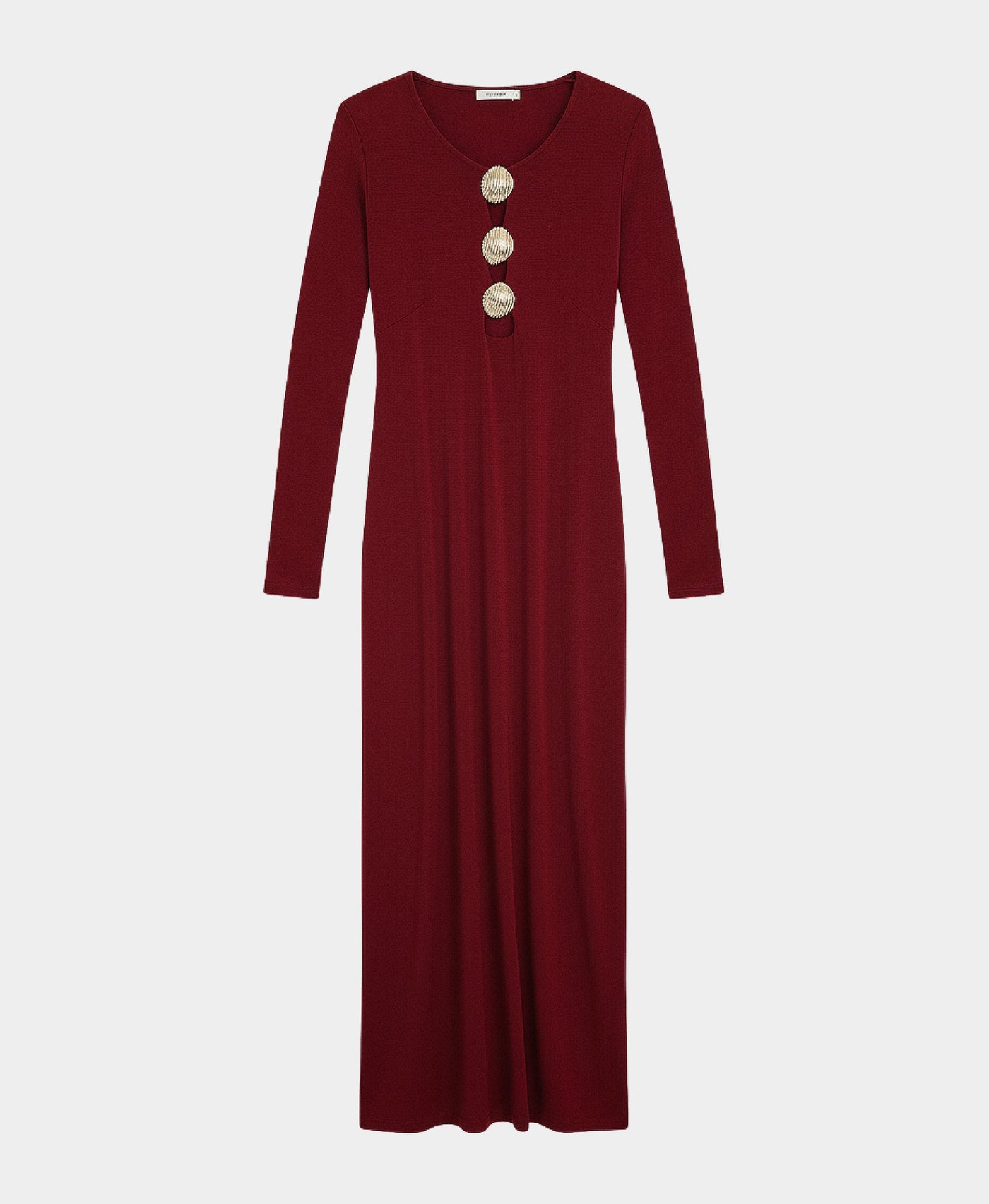 Maxi Dress w/ Gold Hardware Cutouts view 2