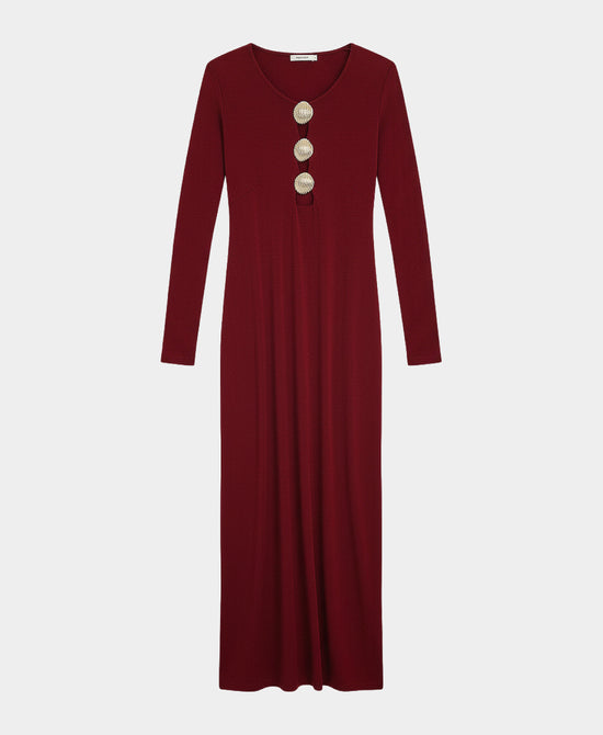 Maxi Dress w/ Gold Hardware Cutouts view 