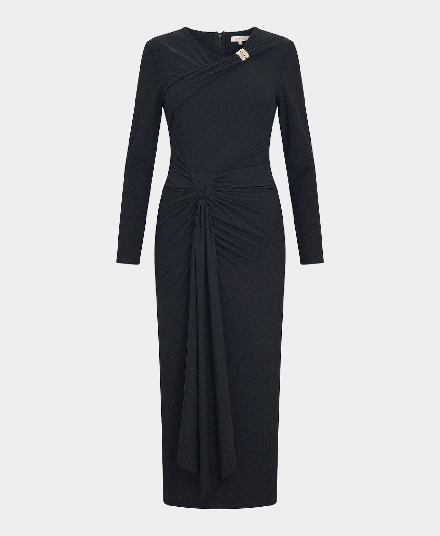 Ruched Maxi Dress w/ Gold Hardware view 2