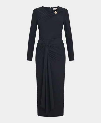 Ruched Maxi Dress w/ Gold Hardware image 2