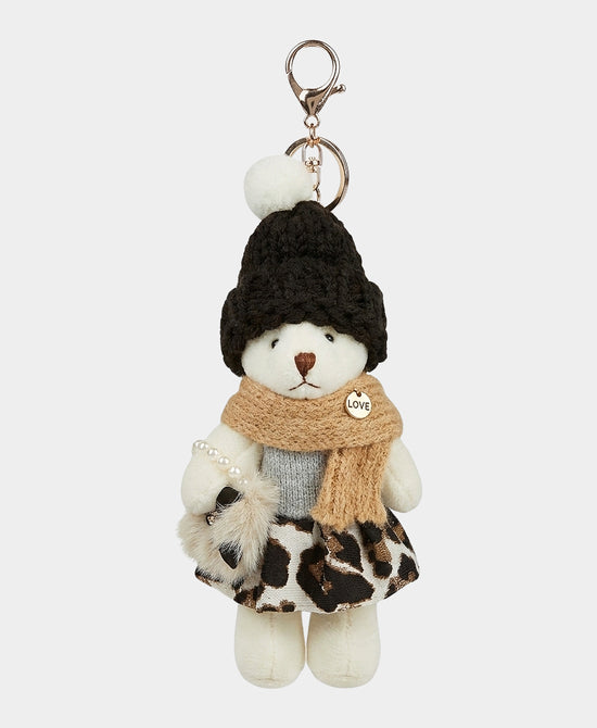 
Teddy Bear w/ Scarf Keychain/Bag Charm in BEIGE view 1