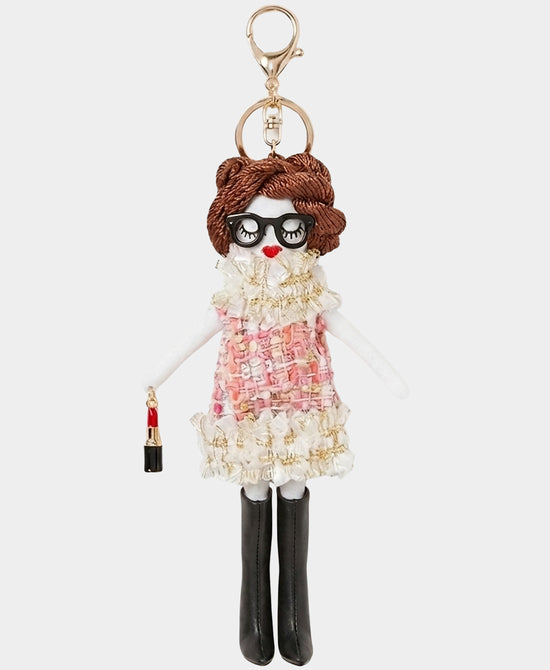 
Lady w/ Lipstick Keychain/Bag Charm in PINK view 1