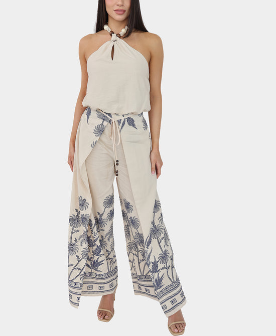 Halter Top & Printed Pants - 2 Pc Set view 1