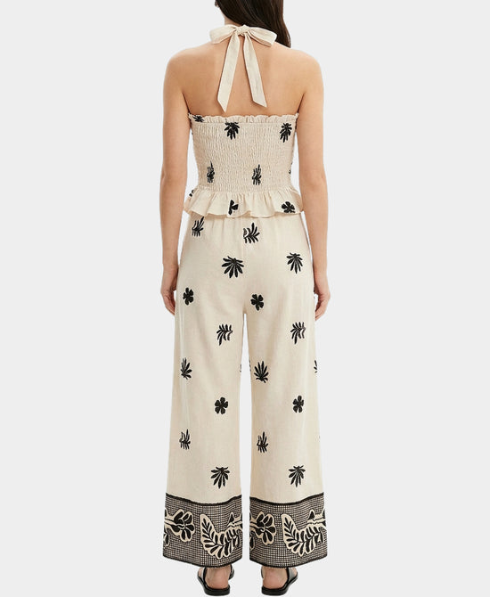 Embroidered Halter Top & Pants - 2 Pc Set view 2
