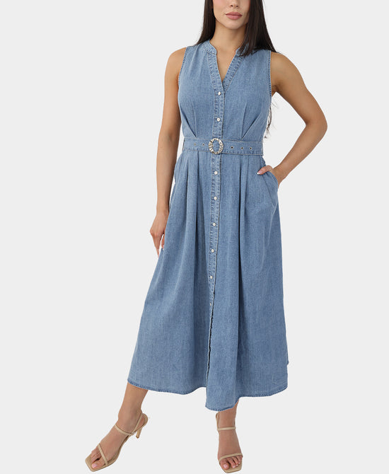 Denim Midi Dress view 1