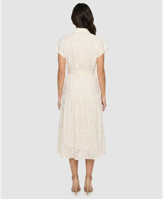 
Eyelet Midi Dress in IVORY view 2