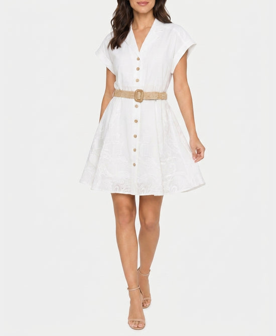 
Embroidered Detail Dress in WHITE view 1