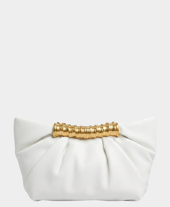 
Pleated Clutch Bag in WHITE view 1