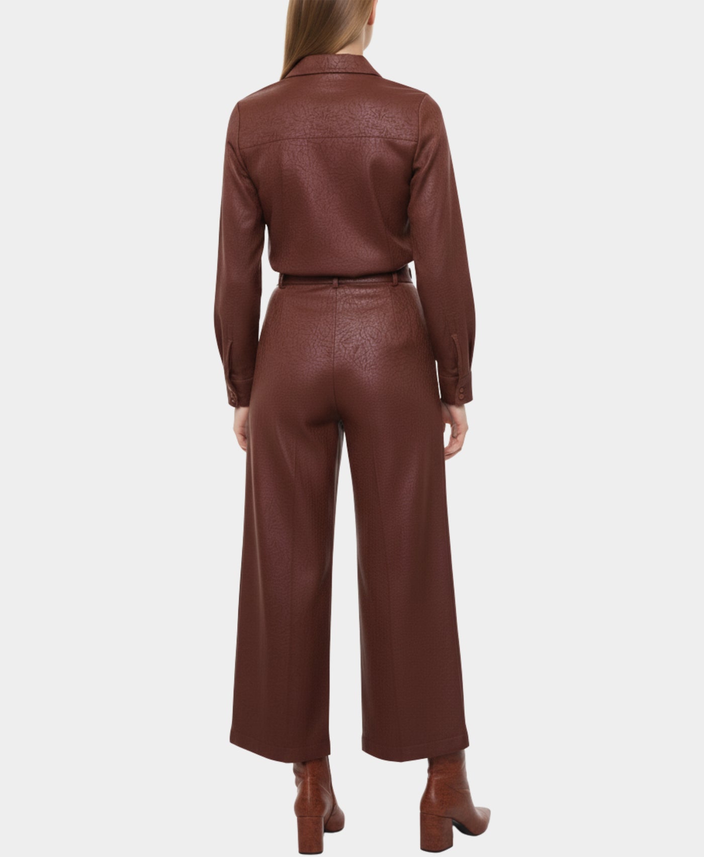 Satin Blouse & Wide Leg Pant - 2 Pc Set view 2