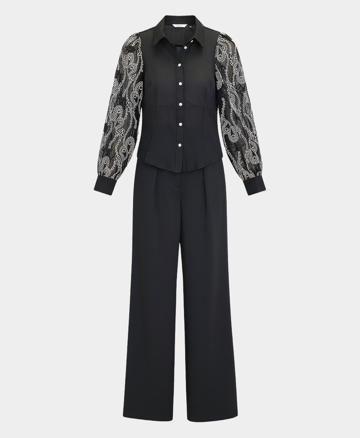 Embroidered Sleeve Blouse & Pant - 2 Pc Set view 2