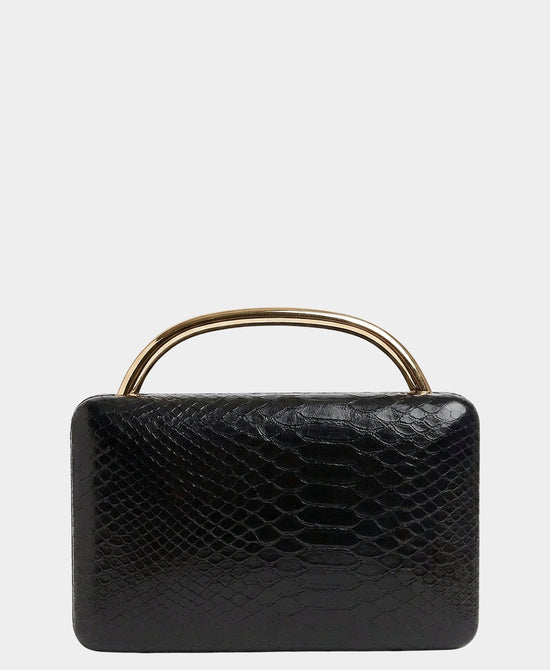 
Snake Printed Clutch Bag in BLACK view 1