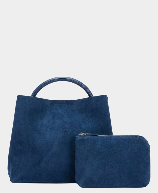 
2in1 Faux Suede Handbag in NAVY view 2