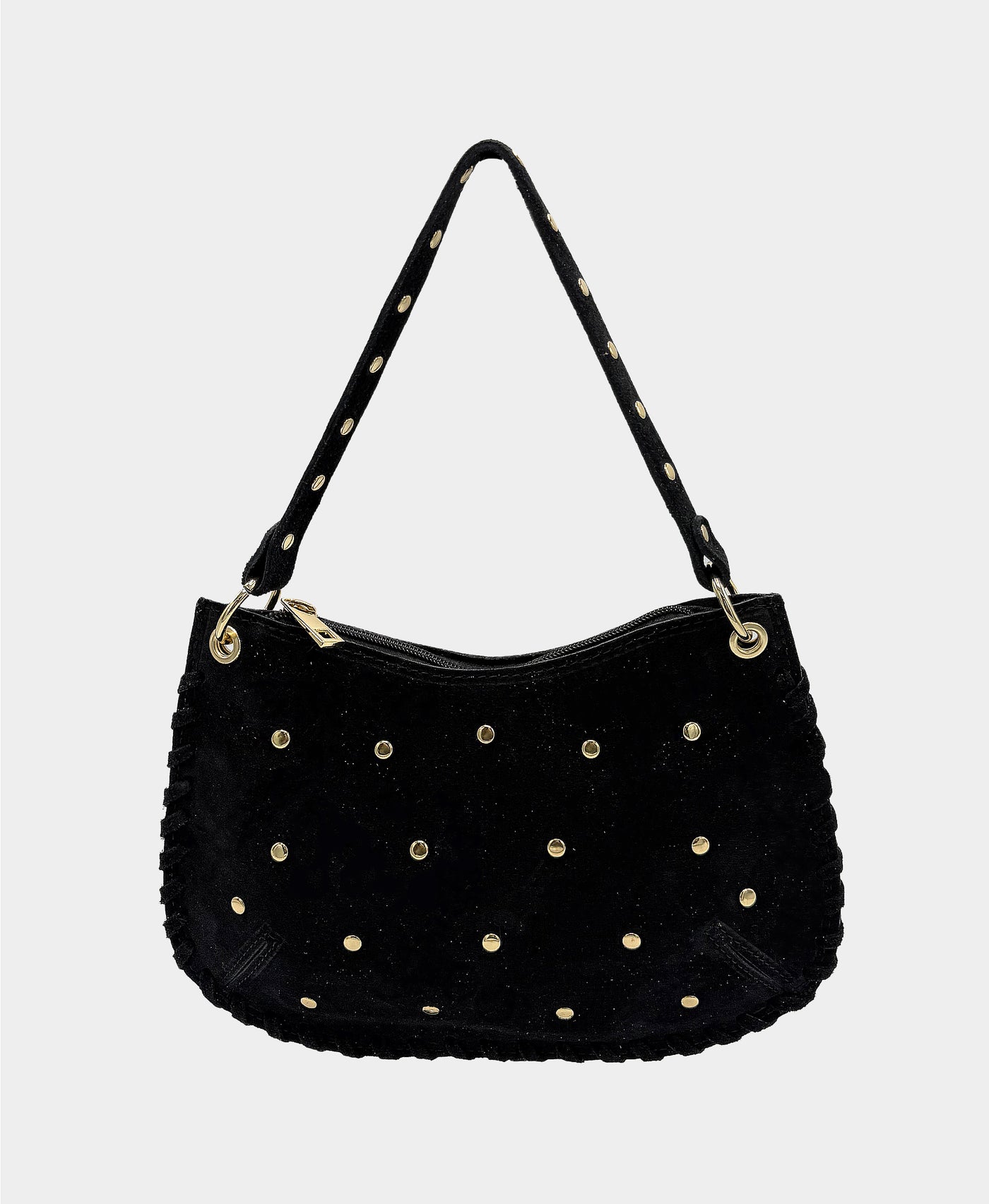 Suede Studded Shoulder Bag view 1