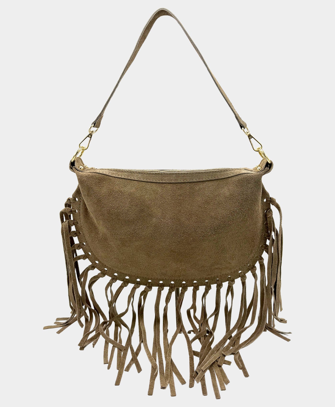 Suede Fringe Handbag view 1