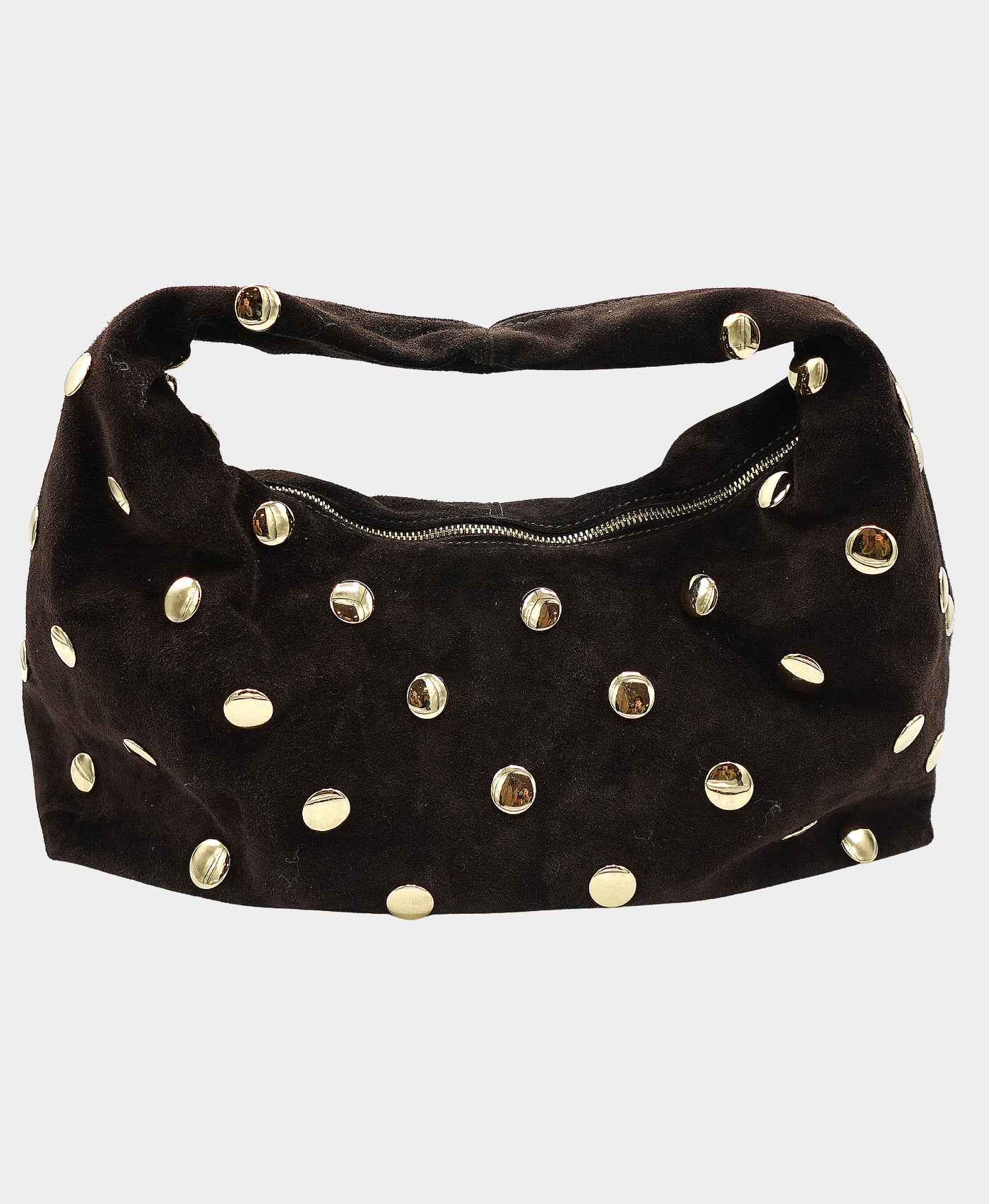 Suede Studded Shoulder Bag view 1