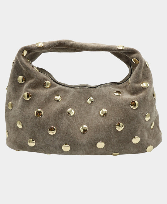 Suede Studded Shoulder Bag view 