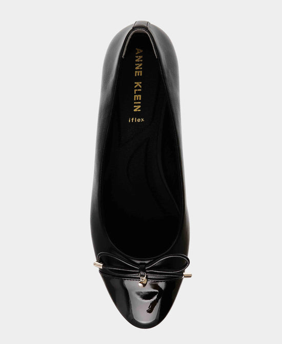 
Patent Cap Toe Bow Ballet Flat in BLACK view 2