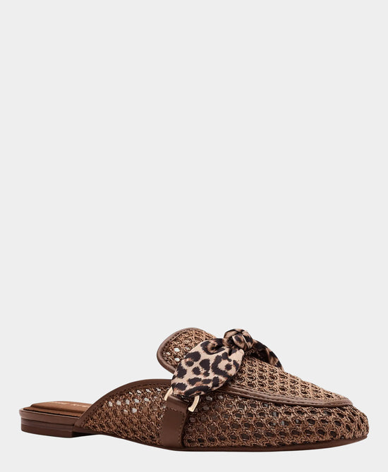 
Woven Mule w/ Animal Printed Bow in BROWN view 1