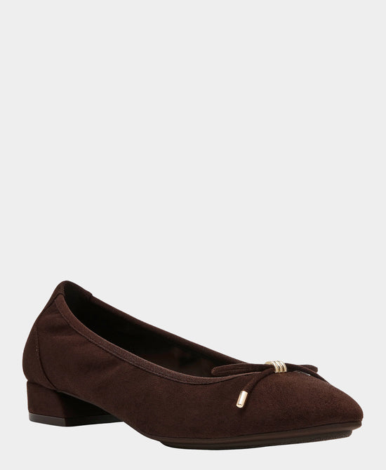 
Faux Suede Pump w/ Bow in CHOCOLATE BROWN view 1