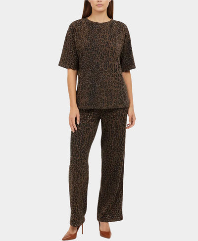 Leopard Print Tee & Pants Set w/ Crystals image 1