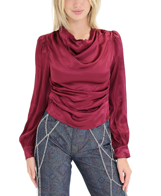 Ruched Satin Blouse view 1