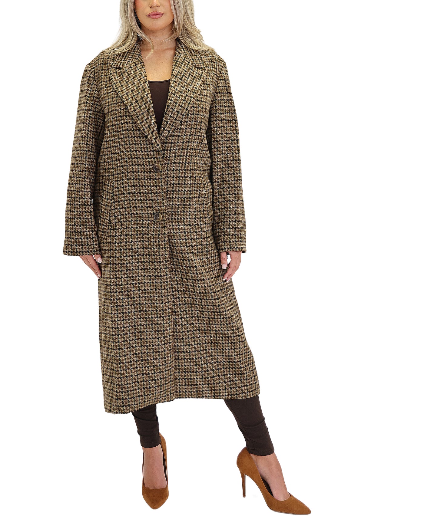 Wool Plaid Coat view 1