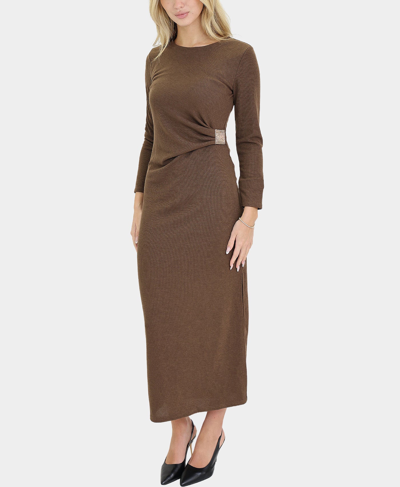 Knit Maxi Dress w/ Gold Hardware view 1