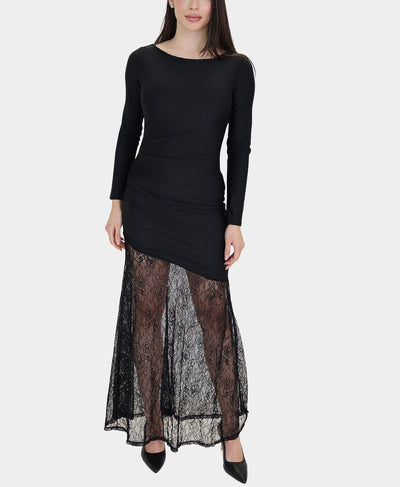 Bodycon Dress w/ Lace Bottom image 1