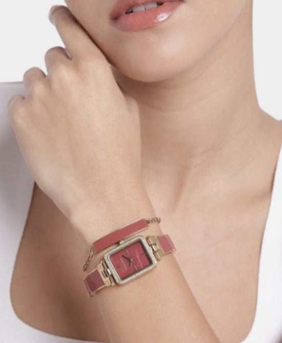 2 Pc Rectangle Watch w/ Bracelet view 