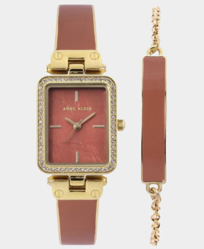 2 Pc Rectangle Watch w/ Bracelet image 1