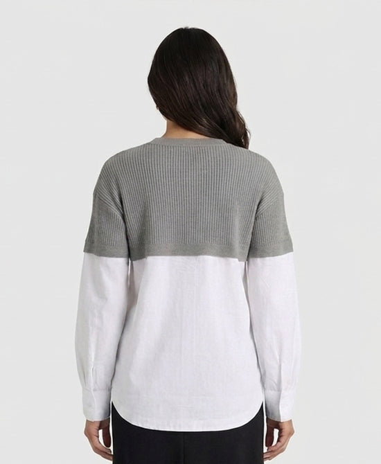 
Knit Combo Shirt in GREY/WHITE view 2