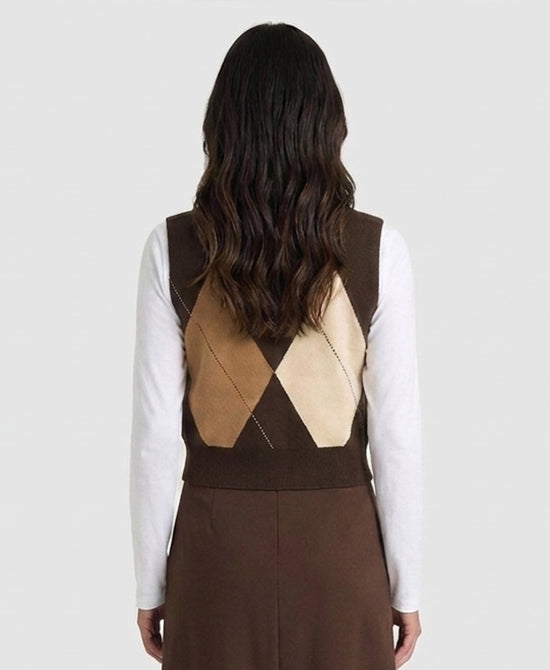 
Printed Vest in BROWN MULTI view 2
