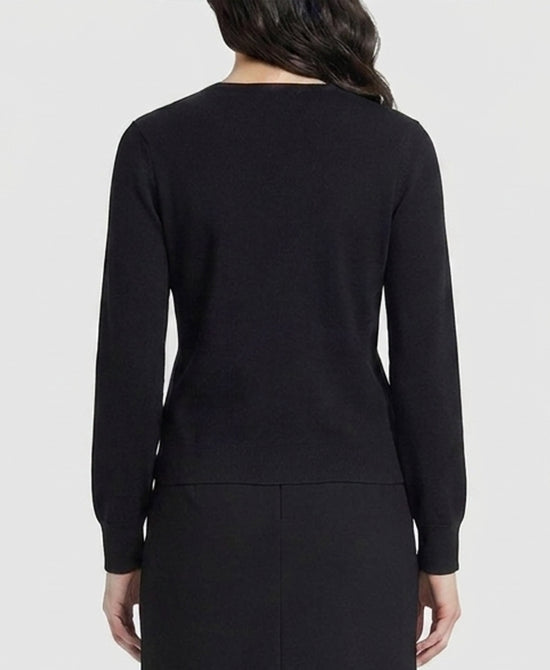 
Knit Top w/ Ruffle Sleeves & Gold Hardware in BLACK view 2