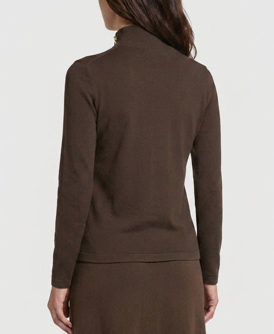 
Sweater w/ 3/4 Zipper in BROWN view 2