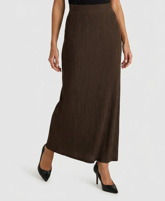 
Knit Maxi Skirt in COCOA view 1