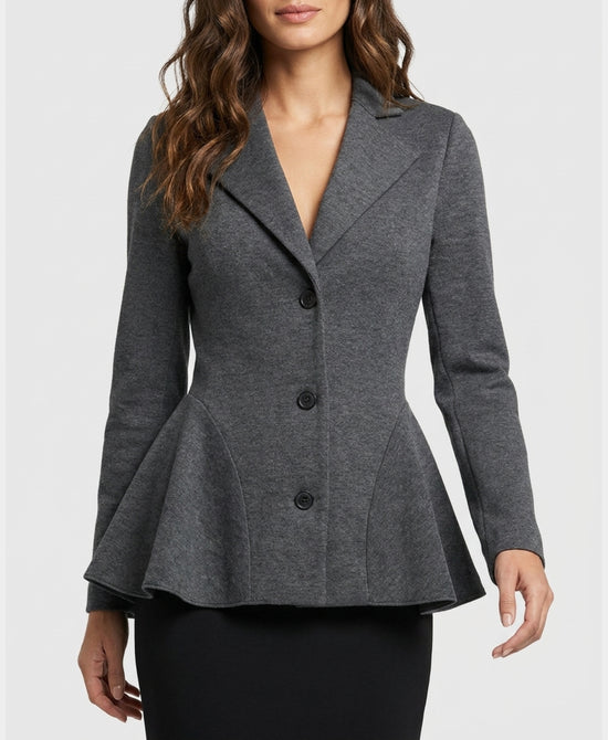 
Knit Peplum Blazer in GREY view 1