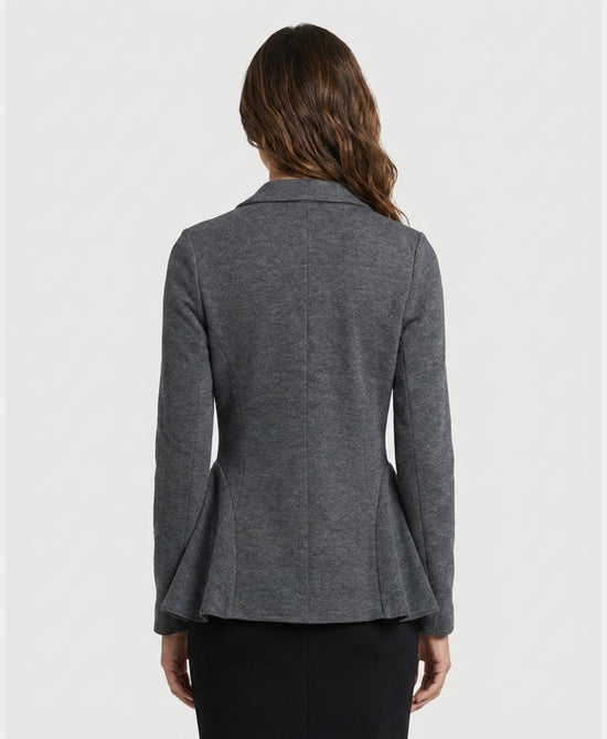 
Knit Peplum Blazer in GREY view 2