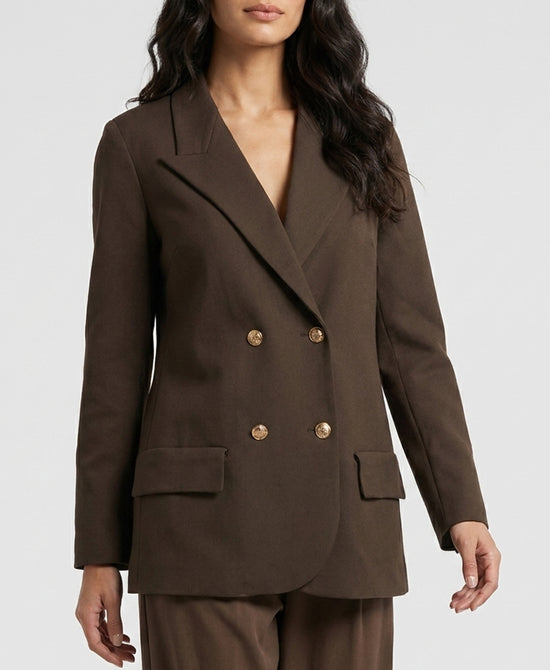 
Solid Blazer in DARK BROWN view 1