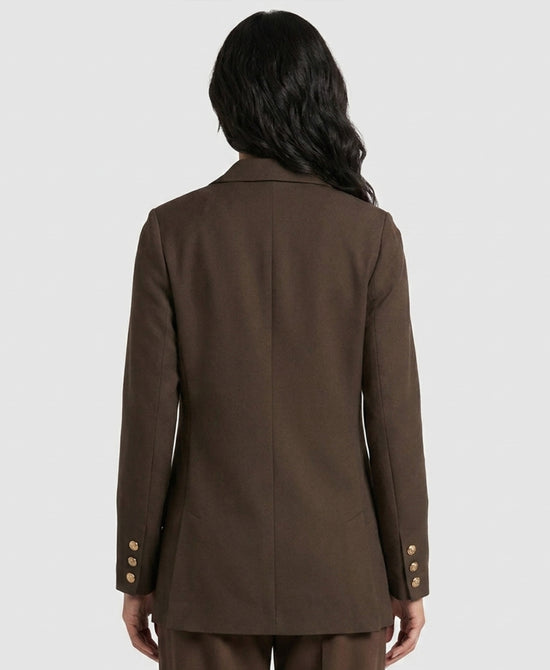 
Solid Blazer in DARK BROWN view 2