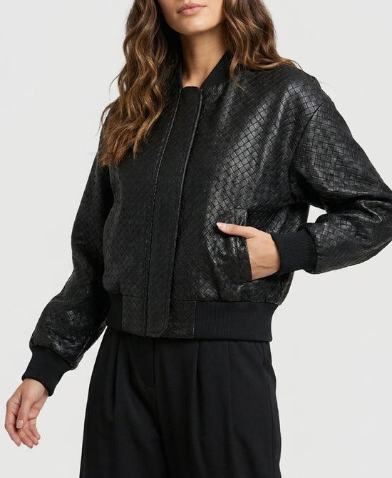 
Woven Bomber Jacket in BLACK view 1