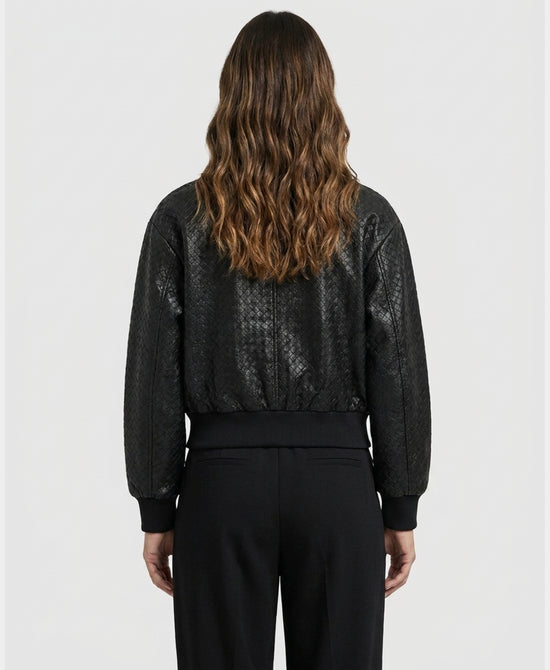 
Woven Bomber Jacket in BLACK view 2