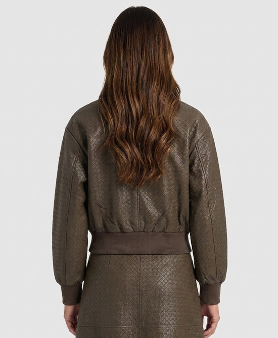 
Woven Bomber Jacket in COCOA view 2